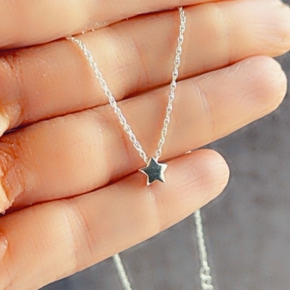 Sterling Silver Clavicle Star Necklace - Picture 6 of 12